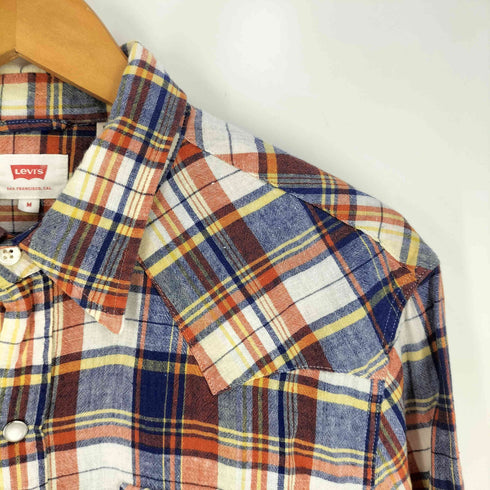 リーバイス Levis リネンコットン チェック ウエスタンシャツ メンズ import:M