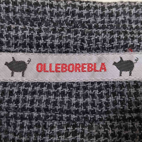 アルベロベロ OLLEBOREBLA オレボレブラ ブタさん ヒツジさん ボタン 装飾 アシンメトリー テールカット ガンクラブチェック ウールシャツ チュニック レディース