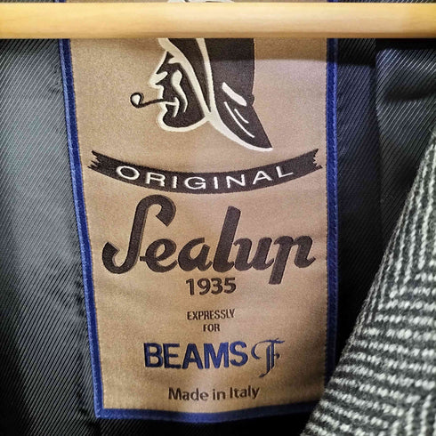 ビームスエフ BEAMS F 別注 SEALUP ヘリンボーンベルテッドコート メンズ 48