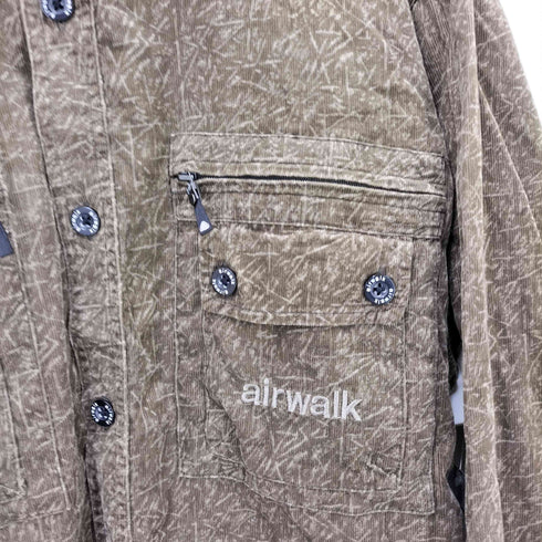 air walk フロントポケット コーデュロイ 総柄シャツ メンズ JPN:L