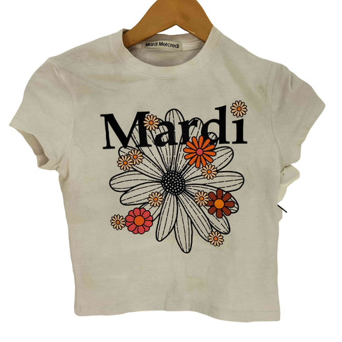 マルディメクルディ Mardi Mercredi ロゴプリント クルーネック クロップド Tシャツ レディース ONE SIZE