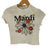 マルディメクルディ Mardi Mercredi ロゴプリント クルーネック クロップド Tシャツ レディース ONE SIZE