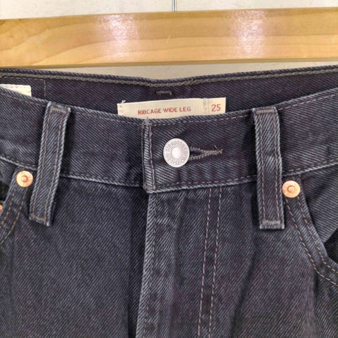 リーバイス Levis RIBCAGE WIDE LEG ブラック デニム パンツ レディース W25 L30