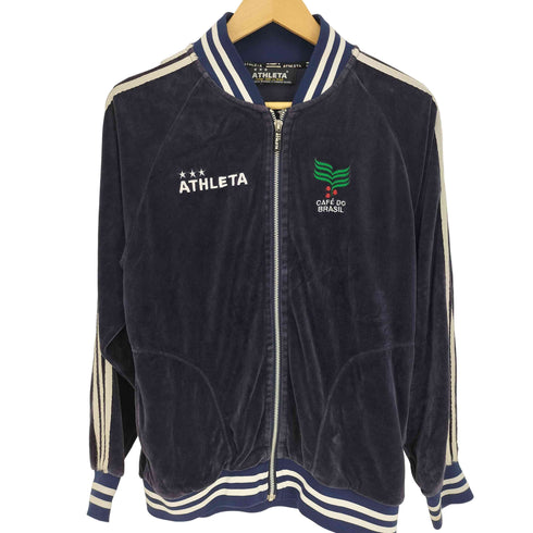 アスレタ ATHLETA ロゴ刺繍 背面アーチロゴ ベロア トラックジャケット メンズ