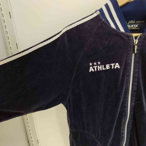 アスレタ ATHLETA ロゴ刺繍 背面アーチロゴ ベロア トラックジャケット メンズ