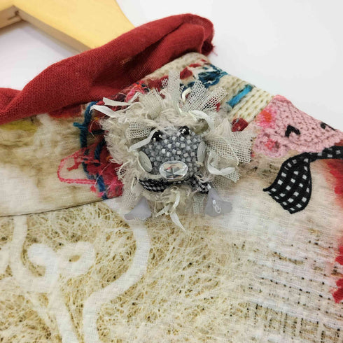 アルベロベロ OLLEBOREBLA オレボレブラ ブタさん アップリケ エンブロイダリー刺繍 アートモチーフ スウェット切替チュニック レディース