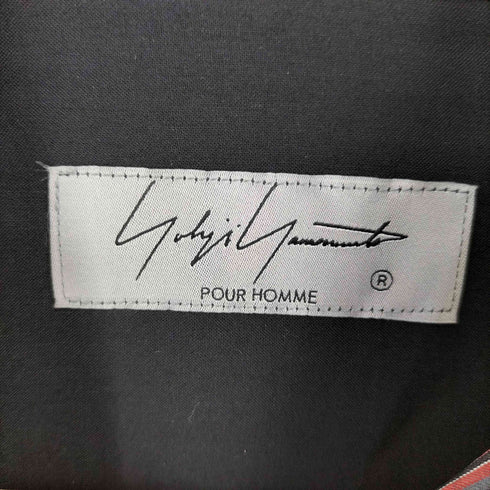 ヨウジヤマモトプールオム Yohji Yamamoto POUR HOMME 2枚衿 無地×縞シャツ ストライプロングシャツ メンズ