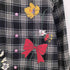 アルベロベロ OLLEBOREBLA オレボレブラ ブタさん おはな リボン 刺繍 オーバーサイズ チェックシャツ レディース