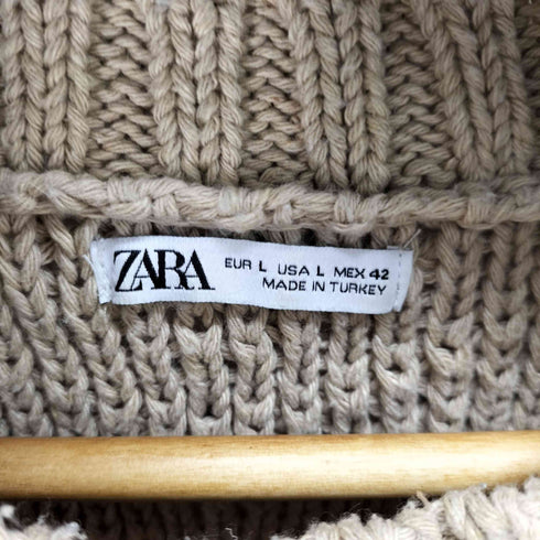 ザラ ZARA コットン レーヨン 編み込み ニット メンズ JPN:L