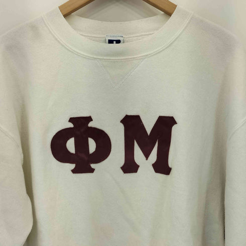 ラッセルアスレチック RUSSELL ATHLETIC 80s USA製 刺繍タグ Phi Mu パッチデザイン クルーネックスウェット トレーナー メンズ XL