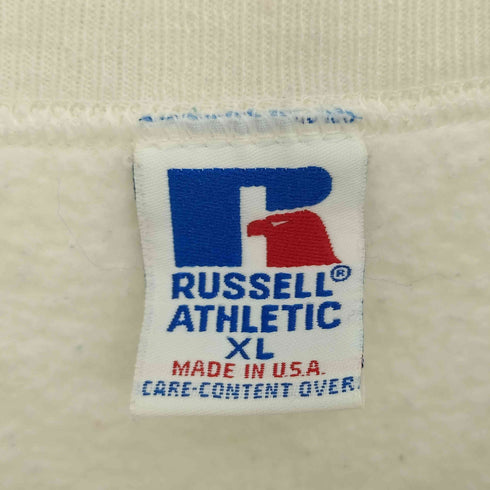 ラッセルアスレチック RUSSELL ATHLETIC 80s USA製 刺繍タグ Phi Mu パッチデザイン クルーネックスウェット トレーナー メンズ XL