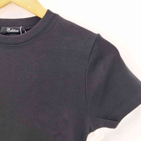エディション Edition コットンフライス クルーネック 半袖Tシャツ ニットソー レディース 36