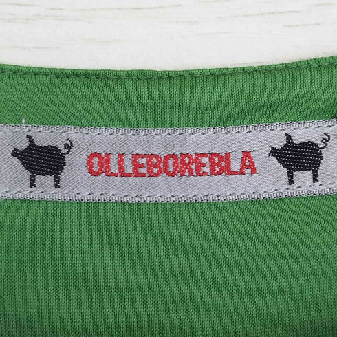 アルベロベロ OLLEBOREBLA オレボレブラ ブタさん 四葉のクローバー アップリケ 袖シアー 5分丈 テールカット カットソー レディース