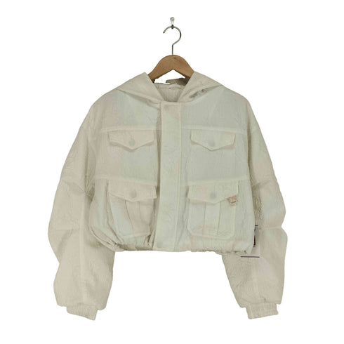 エヴィス EVISU Logo Embroidery Textured Cropped Fashion Fit Windbreaker レディース M