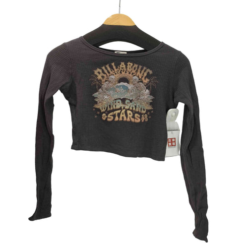 ビラボン BILLABONG Y2K スカル プリント リブ編み L/S クルーネック カットソー レディース import:M
