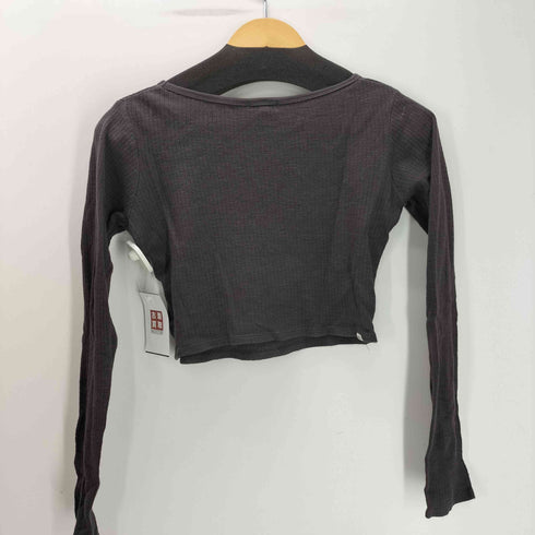 ビラボン BILLABONG Y2K スカル プリント リブ編み L/S クルーネック カットソー レディース import:M