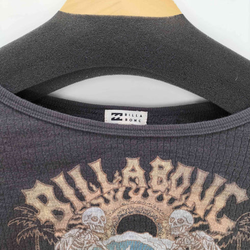 ビラボン BILLABONG Y2K スカル プリント リブ編み L/S クルーネック カットソー レディース import:M