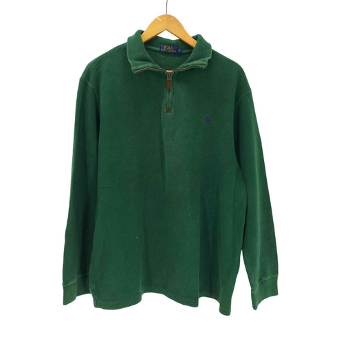 ポロラルフローレン POLO RALPH LAUREN ポニー 刺繍 ハーフジップ コットン リブ スウェット メンズ import:L