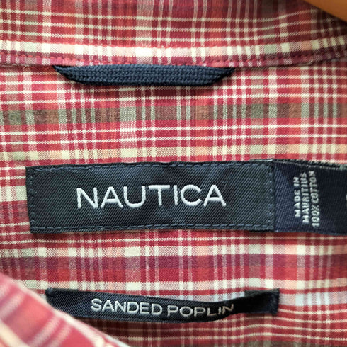ノーティカ NAUTICA ワンポイントロゴ刺繍 チェック L/S B.D. シャツ メンズ import:L