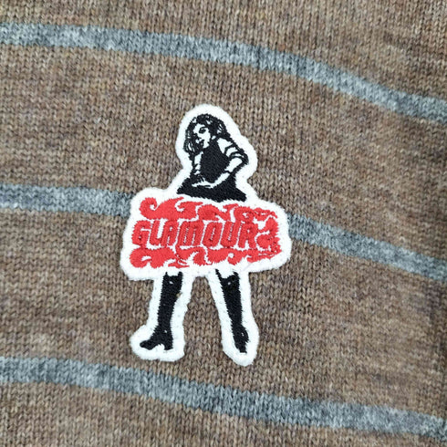 ヒステリックグラマー HYSTERIC GLAMOUR VIXEN GIRLワッペン ボーダーセーター メンズ JPN:L