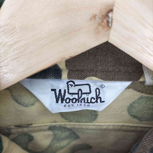 ウールリッチ WOOLRICH 70S 三角タグ USA製 ダックハンターカモ シャモアクロス フラップポケット L/S シャツ メンズ import:L