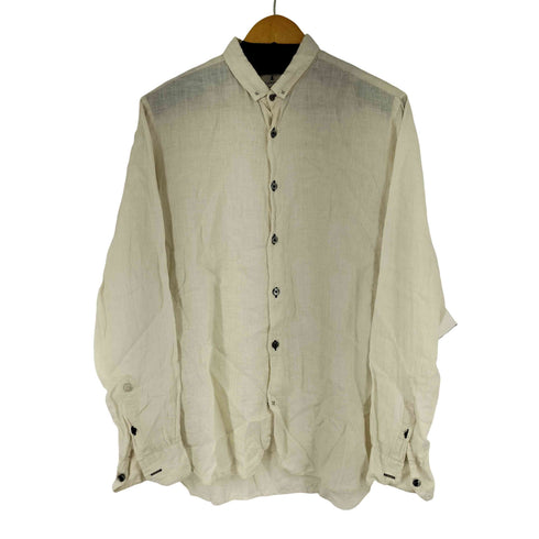ランバンオンブルー LANVIN en Bleu デザインボタン L/S リネンシャツ メンズ 48