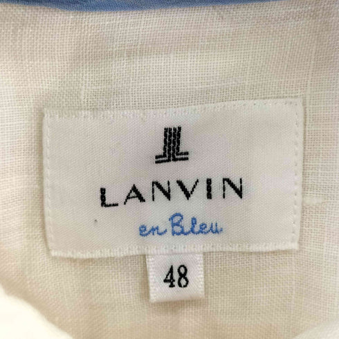 ランバンオンブルー LANVIN en Bleu デザインボタン L/S リネンシャツ メンズ 48