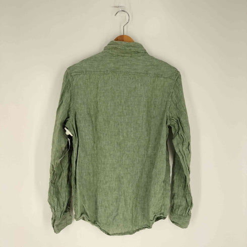 エルエルビーン L.L.Bean 00S インド製 リネン100% ポケットシャツ メンズ import:M