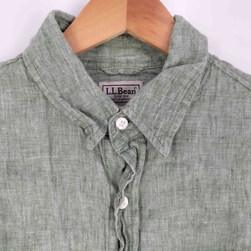 エルエルビーン L.L.Bean 00S インド製 リネン100% ポケットシャツ メンズ import:M