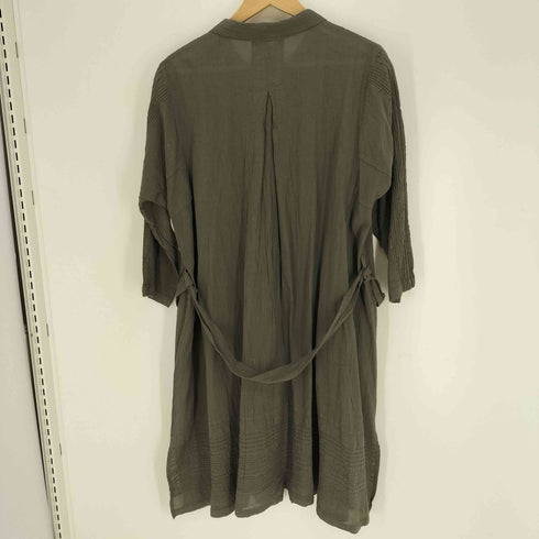 プランテーション Plantation プリーツ シワ加工 コットン L/S シャツ ワンピース レディース JPN:M