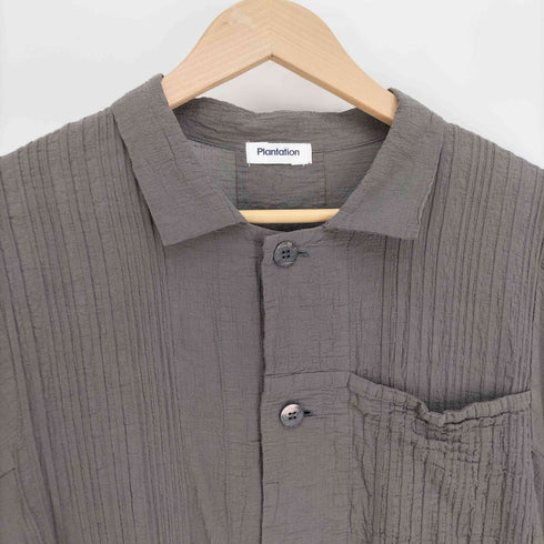 プランテーション Plantation プリーツ シワ加工 コットン L/S シャツ ワンピース レディース JPN:M