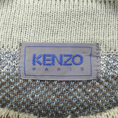 ケンゾーパリス KENZO PARIS 日本製総柄アルパカ混ニット メンズ