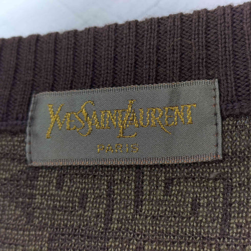 イヴサンローラン Yves Saint Laurent 総ロゴ柄ニット メンズ JPN:M