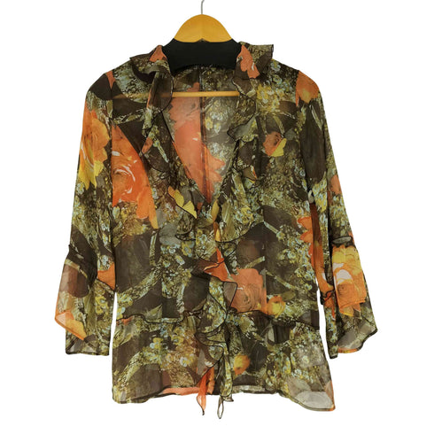 花柄シアーブラウス レディース 2