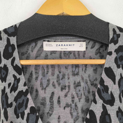 ザラ ZARA レオパード柄ニットカーディガン レディース import:S