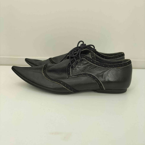 アンダーカバー UNDERCOVER 02AW WITCH’S CELL DIVISION 魔女期 パンチング スウェード ポインテッドトゥ レザー ドレス シューズ vibramソール レディース XXS