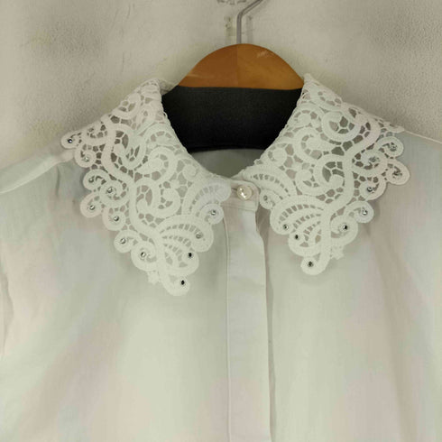 ザラ ZARA GUIPURE COLLAR POPLIN SHIRT レディース XS