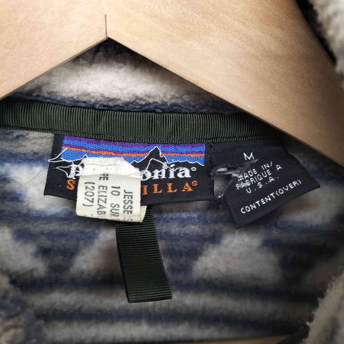 パタゴニア patagonia USA製 総柄 シンチラスナップフリース メンズ import:M