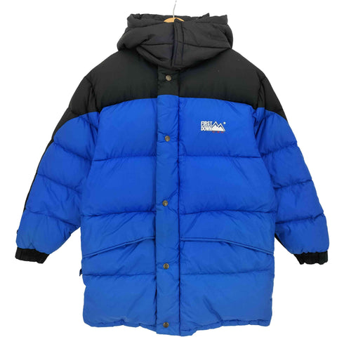 ファーストダウン FIRST DOWN 90s 雪山タグ バイカラー フーデット ダウンジャケット メンズ import:L