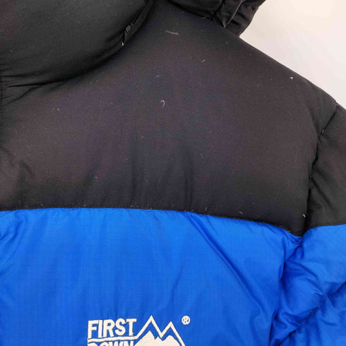 ファーストダウン FIRST DOWN 90s 雪山タグ バイカラー フーデット ダウンジャケット メンズ import:L