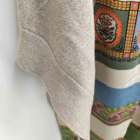 ツモリチサト TSUMORI CHISATO シルクスカーフ 切り替え ニットワンピース レディース 2