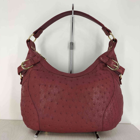 Falchi NEW YORK ロゴプレート オーストリッチ レザー ハンドバッグ レディース