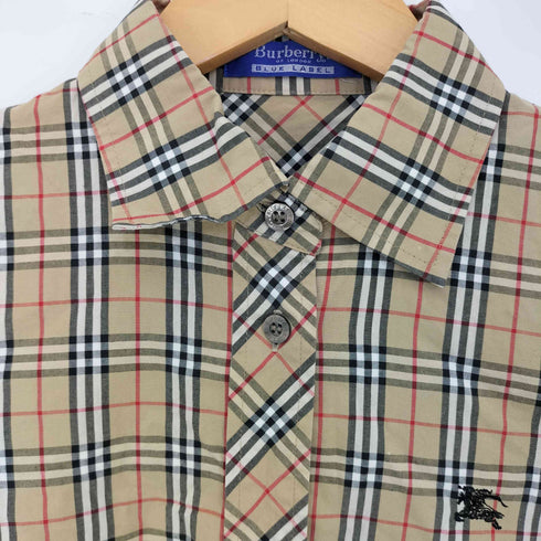 バーバリーブルーレーベル BURBERRY BLUE LABEL ロゴ刺繍 ノバチェック ドレスシャツ レディース JPN:38