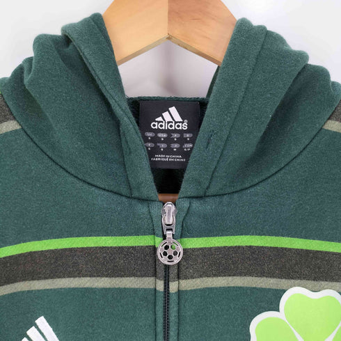 アディダス adidas 10S パフォーマンスロゴ ボーダー ジップアップパーカー レディース JPN:M