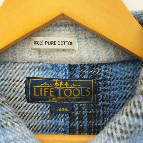 LIFE TOOLS オンブレチェック コットン ヘビーネルシャツ メンズ import:L