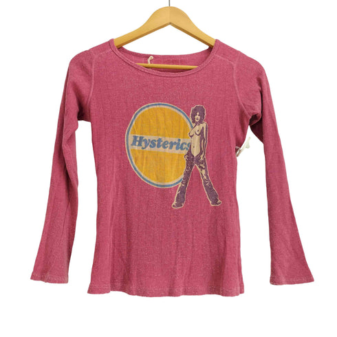 ヒステリックグラマー HYSTERIC GLAMOUR 00S 初期 ヒスガール プリント クルーネック L/S Tシャツ Y2K レディース FREE