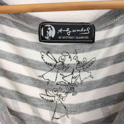 ヒステリックグラマー HYSTERIC GLAMOUR グラデーション ボーダー 両面プリント L/S Tシャツ チュニック レディース FREE