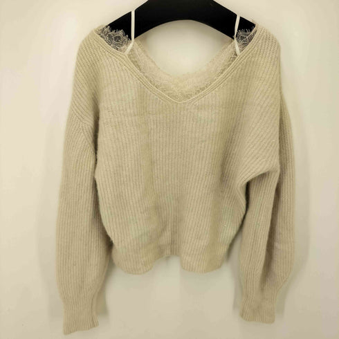 フレイアイディー FRAY I.D レーストリムラクーンニット レディース ONE SIZE