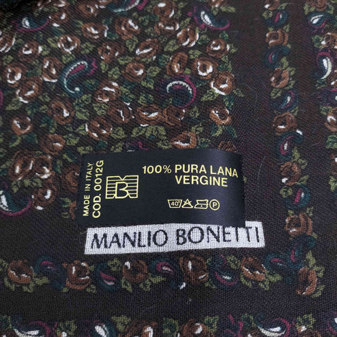 MANLIO BONETTI イタリア製 ペイズリー 大判 ウール スカーフ レディース