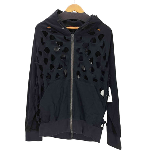 グリフィン GRIFFIN 90S イタリア製 STOP TOXIC WASTE 弾痕 襤褸 ボロ ダメージ加工 ジップアップ フーディー パーカー メンズ import:L